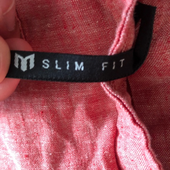 Salmon Pink Summer Button-Down Shirt - Picture 3 of 3